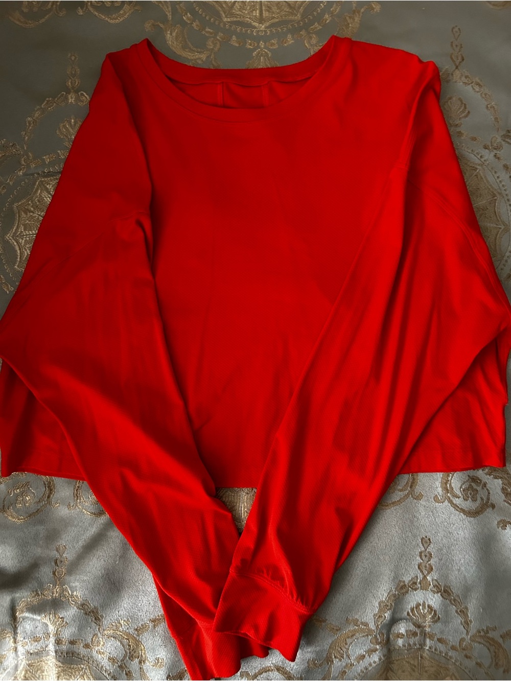 lululemon athletica Orange Long Sleeve Crop Top